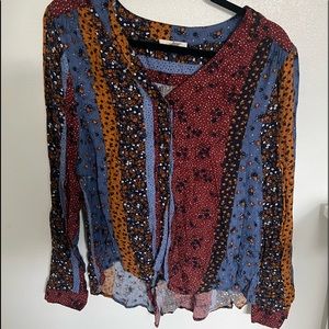 Como Blu Floral Print Blouse